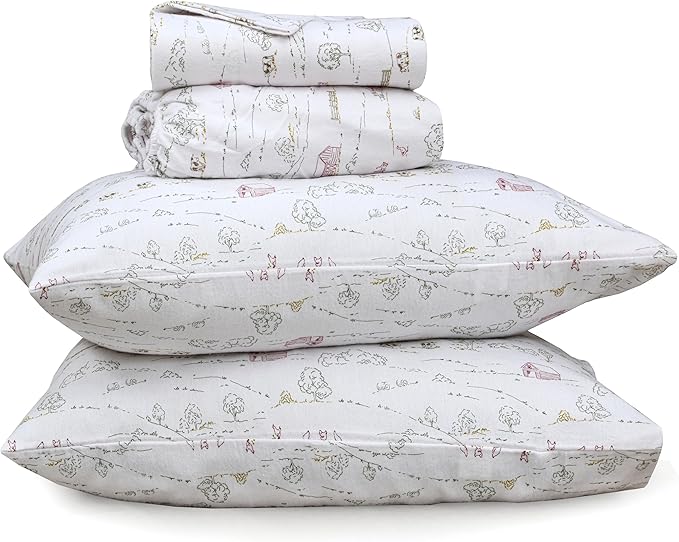 RUVANTI Flannel Sheets Full Size - 100% Cotton Double Brushed Bed Sheets Set, Deep Pockets 16 Inches, All Seasons Breathable & Extra Soft Full Sheets, Warm & Cozy, 4 Piece, Rustic Homestead