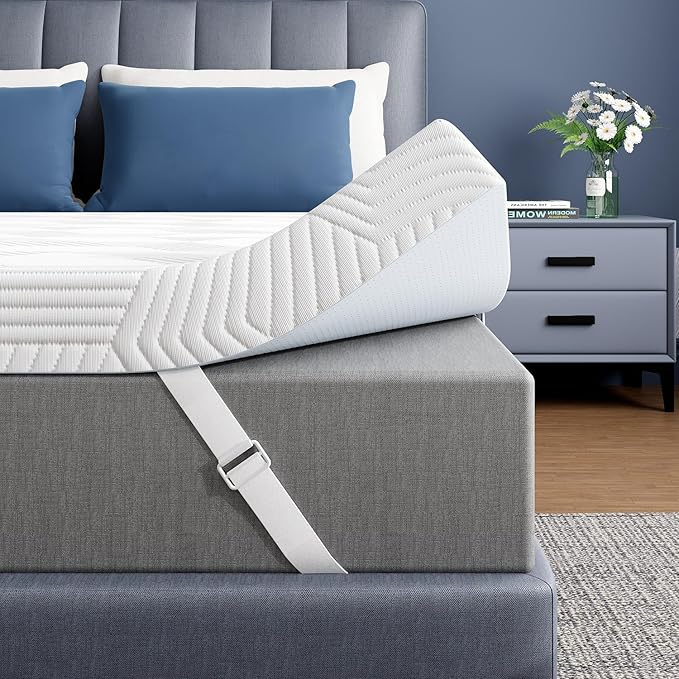 ELEMUSE 3 Inch Gel Memory Foam Mattress Topper Full Size Pressure-Relieving Mattress Topper for Back Pain,Non-Slip Design with Removable & Washable Cover, CertiPUR-US