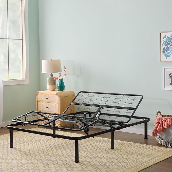 Linenspa Adjustable Bed Frame - Independent Head and Foot Incline - Powerful Quiet Motor - Easy Tool Free Assembly - Lounge - Watch TV - Working - Reading - Ergonomic - Electric Bed Base - Queen Size