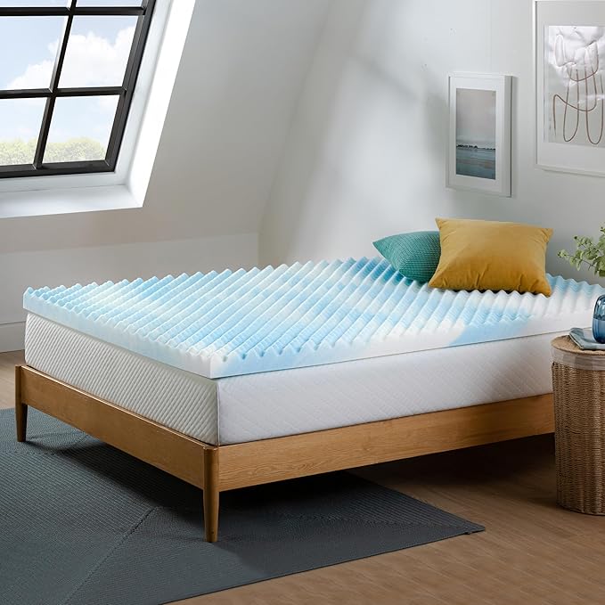 ZINUS 3 Inch Swirl Gel Cooling Memory Foam Mattress Topper, Smaller, More Convenient WonderBox Packaging, Cooling, Airflow Design, CertiPUR-US Certified, Twin