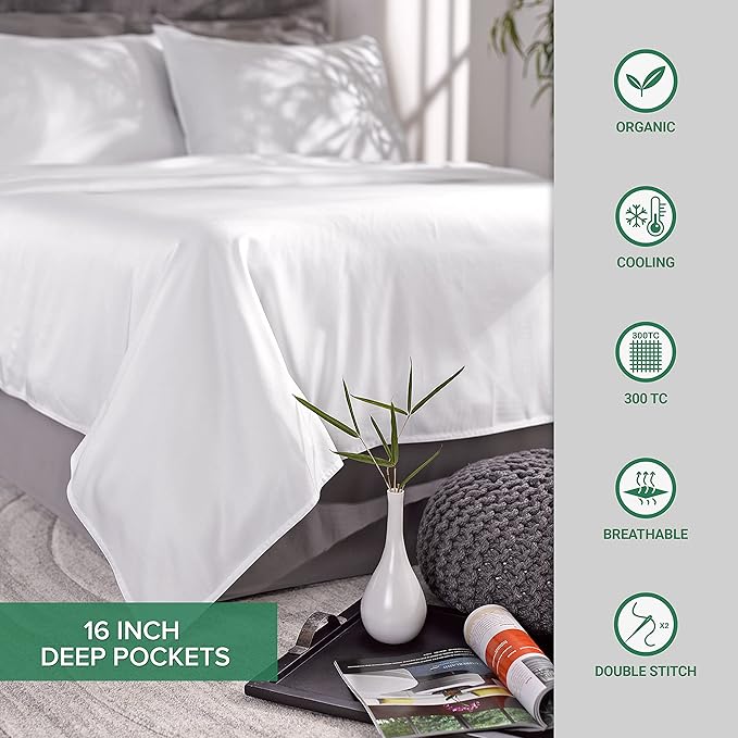 Queen Sheets by Pure Bamboo, Genuine 100% Organic Viscose Derived from Bamboo Bed Sheet Set, Luxuriously Soft & Cooling, Double Stitching, Lifetime Quality Promise (Queen, Terracotta)