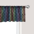 Ambesonne Dog Lover Window Valance, Paw Print Pattern Diamond Shaped Rhombus Shapes Design Geometric Arrangement, Curtain Valance for Kitchen Bedroom Decor with Rod Pocket, 54" X 18", Petrol Blue