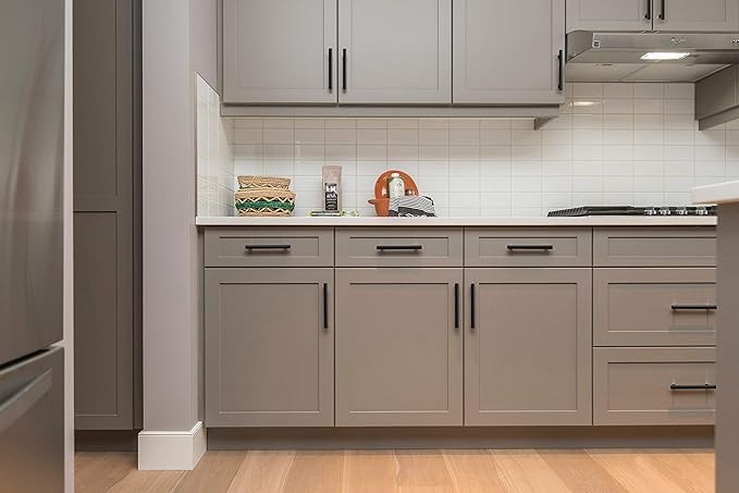 Ravinte 60 Pack 6 inch Cabinet Pulls Matte Black Stainless Steel Kitchen Cupboard Handles Cabinet Handles 3.5” Hole Center