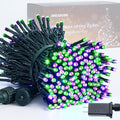 JMEXSUSS 250 LED Purple and Green String Lights Outdoor Waterproof with 8 Modes for Party Garden Patio Halloween Decorations