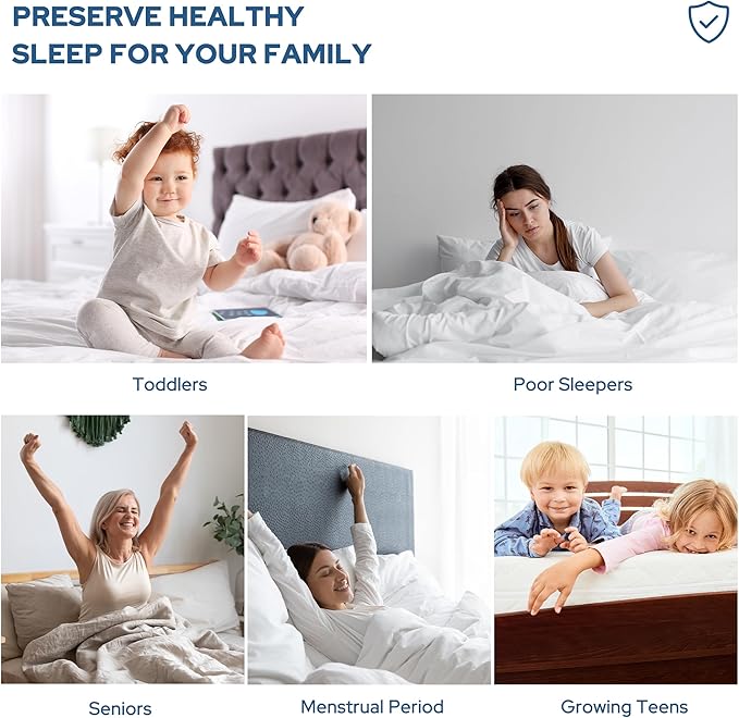 BEDLORE Waterproof Mattress Protector, Cal King Size Noiseless Mattress Pad with Deep Pocket 6"-18" Depth, Soft Breathable Bed Mattress Cover Washable for Home, Bedroom, Hotel (Navy Blue)
