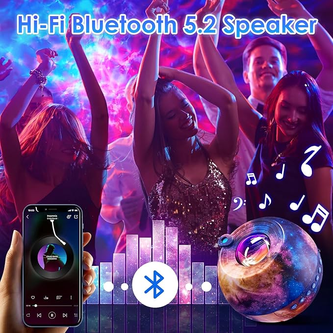 Star Projector, 15 Colors Galaxy Projector for Bedroom Adults,15 White Noise Ceiling Projector for Ceiling for Adults,Bluetooth Galaxy Light Projector Night Light for Kids