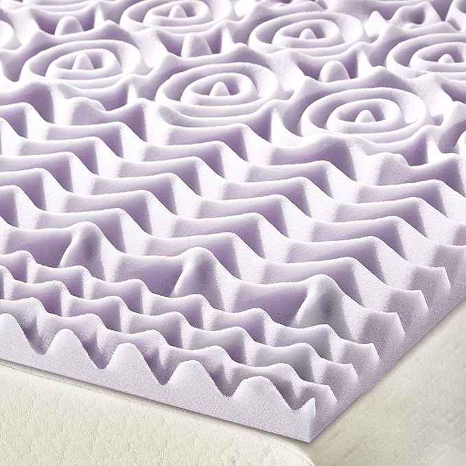 Mellow 1.5 Inch 5-Zone Memory Foam, Soothing Lavender Infusion, Full Mattress Topper