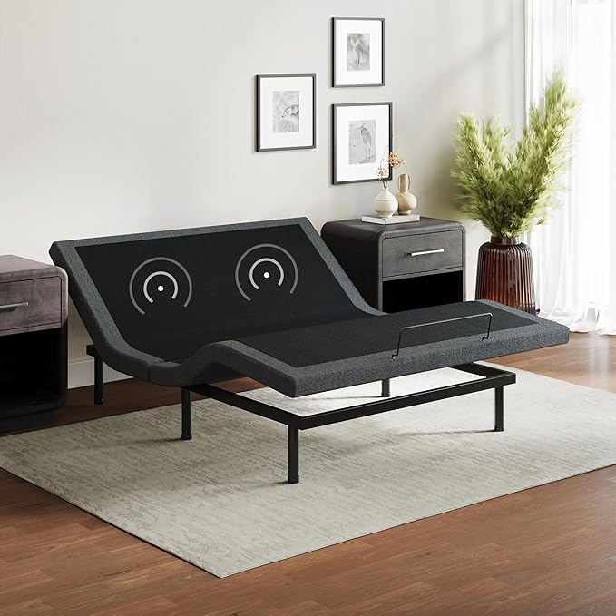 Full Premier Adjustable Base with Massage, Wireless Remote, USB Port-Ergonomic Head and Foot Incline