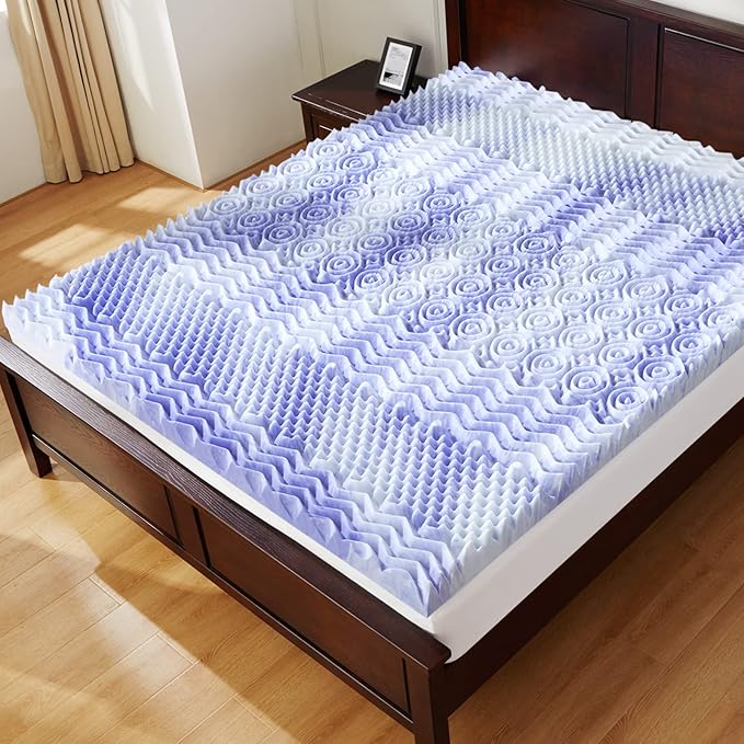 Dreamsmith 3 Inch Memory Foam Mattress Topper, 7-Zone Gel Infused Foam Mattress Pad, Twin Size Bed, CertiPUR-US Certified, Dorm Room Essentials