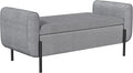 SONGMICS Storage Bench with Armrests, Ottoman for Living Room, Bedroom, Entryway, Steel Legs, Light Gray ULOM072G02
