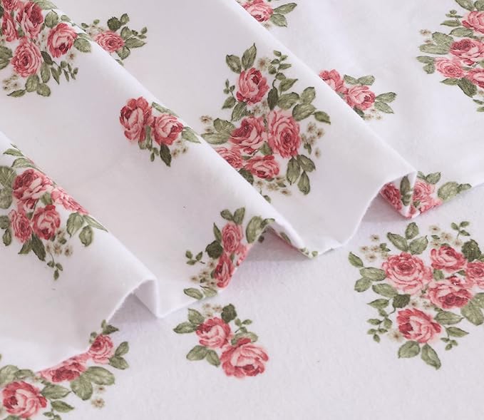 RUVANTI Flannel Sheets Queen Size - 100% Cotton Double Brushed Bed Sheets, Deep Pockets 16 Inches Queen Sheet Set, All Seasons Breathable & Extra Soft - Warm & Cozy, 4 Piece, Bali
