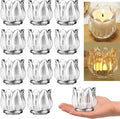 GOLDEAL 12Pcs Clear Votive Candle Holders,Clear Thick Glass Tea Light Candle Holder Bulk,Tealight Candle Jars for Wedding Table Decor,Party Supplies,Bridal Shower,Baby Shower,Tables Centerpieces