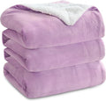 Bedsure GentleSoft Sherpa Fleece Blankets King Size for Bed - Thick and Warm Throw for Girls and Women, Soft Fuzzy Plush King Blanket for Winter, Lilac, 108x90 Inches