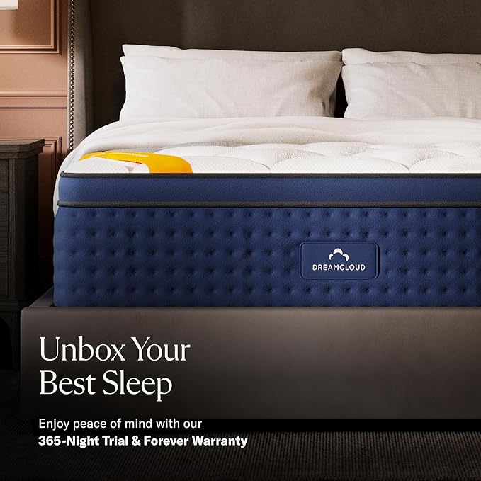 DreamCloud Premier Rest 14" Full Mattress - Luxury Hybrid Memory Foam - 365 Night Trial - Premium Pressure-Relieving Layers - Forever Warranty - Mattress in a Box - CertiPUR-US Certified