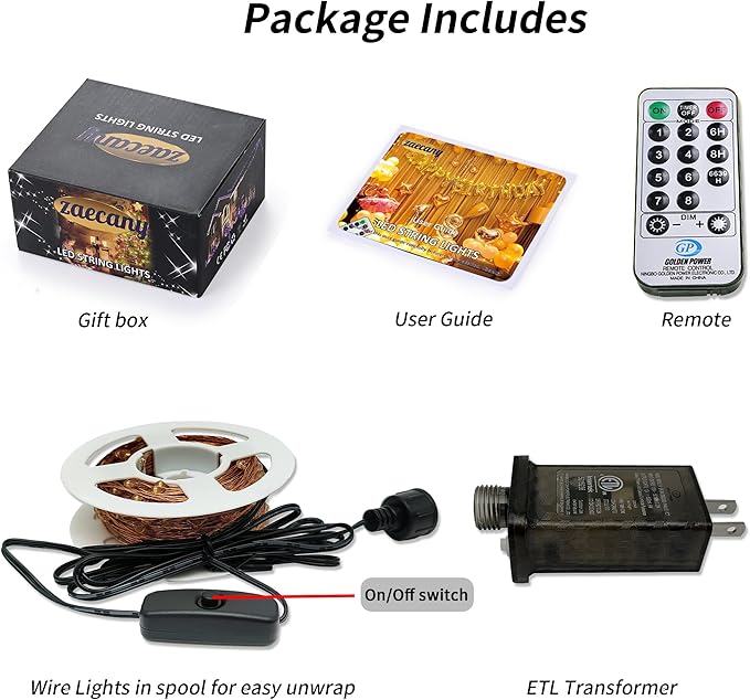 Super Long LED String Lights 99ft 300 LEDs Fairy String Lights with Switch/Timer, Indoor/Outdoor Copper String Lights with Remote, for Birthday Wedding Christmas, Plug in/8 Modes Warm White