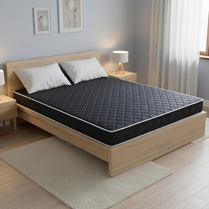 AC Pacific 6-Inch Water-Resistant High-Density Foam Mattress Made in USA with Stylish Diamond-Quilted Breathable Fabric, Distributes Weight Evenly, Full Deluxe, Navy Blue