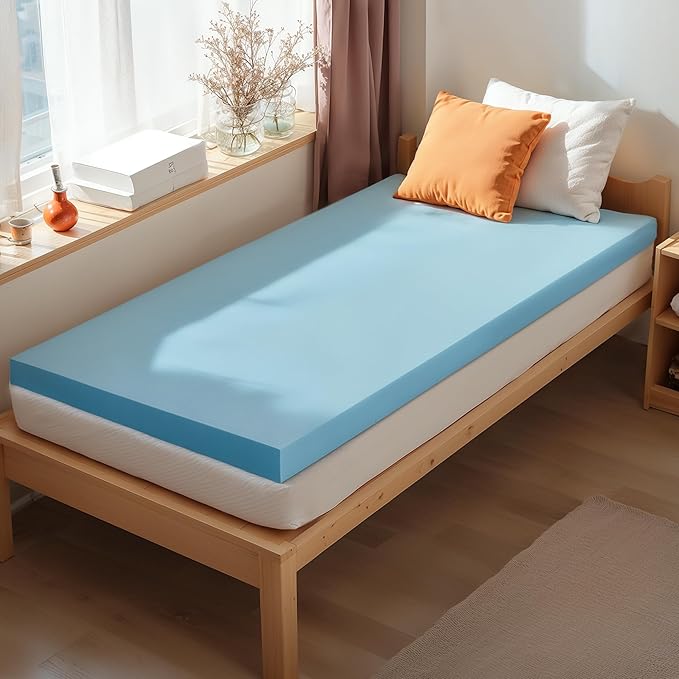 Subrtex Mattress Topper Twin XL, 3 Inch Gel Memory Foam Mattress Topper College Dorm Ventilated Soft Mattress Pad, Bed Topper, CertiPUR-US Certified