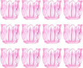 GOLDEAL 24Pcs Votive Candle Holders,Pink Thick Glass Tea Light Candle Holder Bulk,Tealight Candle Jars for Wedding Table Decor,Party Supplies,Bridal Shower,Baby Shower,Tables Centerpieces