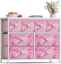 Sorbus Fabric Dresser for Kids Bedroom - Chest of 8 Drawers, Storage Tower, Clothing Organizer, for Closet, for Playroom, for Nursery, Steel Frame, Fabric Bins - Knob Handle (Tie-dye Pink)
