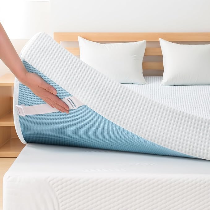 Subrtex 4 Inch Gel-Infused Memory Foam Mattress Topper, High Density Breathable Bed Topper Rayon Made from Bamboo Cover, CertiPUR-US Certified (King)