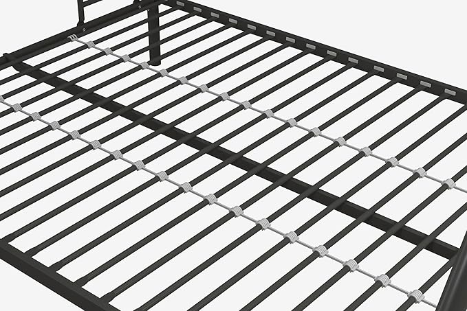 DHP Dusty Metal Bunk Bed with Secured Ladders, Twin/Full, Black