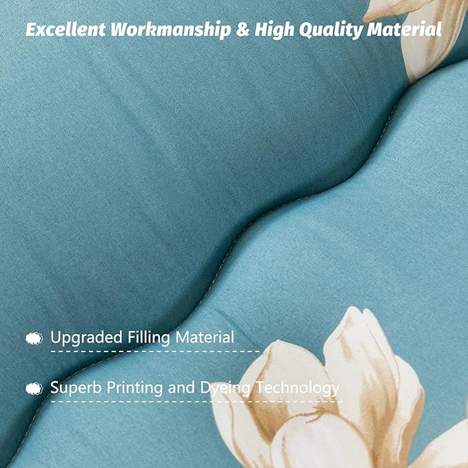 MAXYOYO Floral Printed Rustic Japanese Style Futon Foldable Roll Up Bed Camping Floor Mattress for Adults Floor Lounger Bed Couches and Sofas, Full