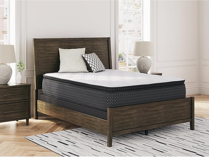 Signature Design by Ashley Limited Edition Pillow Top 13 " Pillow Top Hybrid Mattress with Gel Memory Foam, Edge Support for Cool Sleep and Pressure Relief, Queen, Fiberglass Free, Mattress In A Box