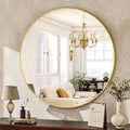 HARRITPURE Round Mirror 19.6 Gold Wall Mounted Circle Mirrors Vanity Mirror with Brushed Aluminum Alloy Frame Modern Decoration for Bathroom, Living Room, Vanity, Bedroom, Entryway