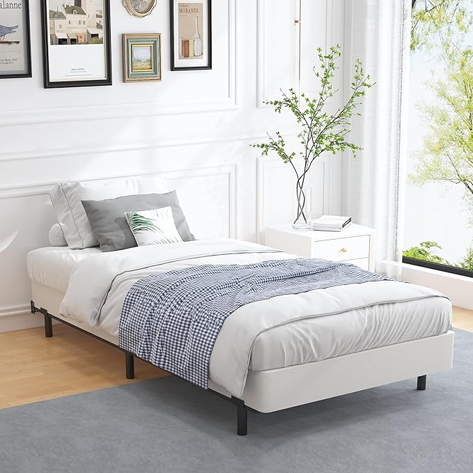 ALDRICH Low Profile Box Spring Twin Size,3 Inch Heavy Duty Metal Box Spring for Twin Bed,Mattress Foundation Non-Slip/No Noise/Easy Assembly (Twin)