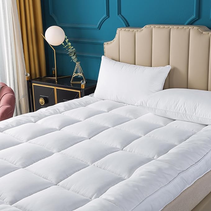 Mattress Topper Twin Size Pillowtop Bed Topper Mattress Pad 2 Inch Thick Mattress Cover