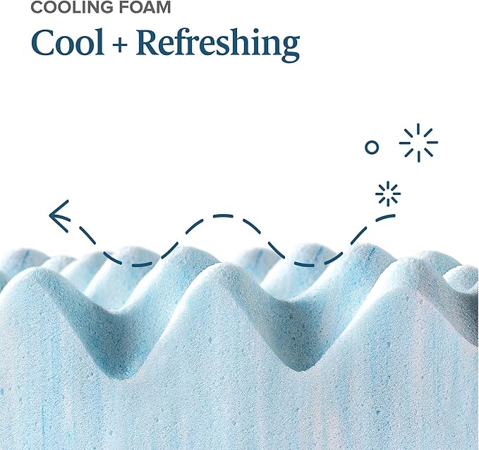 ZINUS 3 Inch Swirl Gel Cooling Memory Foam Mattress Topper, Cooling Airflow Design, CertiPUR-US Certified, Full