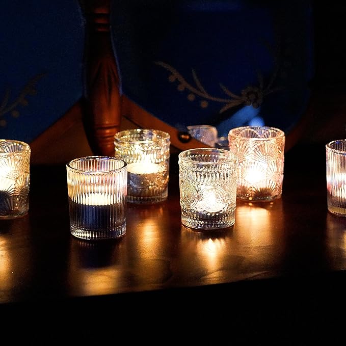 70pcs Assorted Votive Candle Holders - Colorful Glass Tea Lights Candle Holder in Bulk, Tealight Candle Holder for Table Centerpiece Wedding Decor Home Decoration