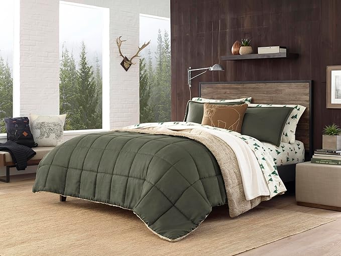 Eddie Bauer - Twin Sheets, Cotton Flannel Bedding Set, Brushed For Extra Softness, Cozy Home Decor (Deer Hollow, Twin)
