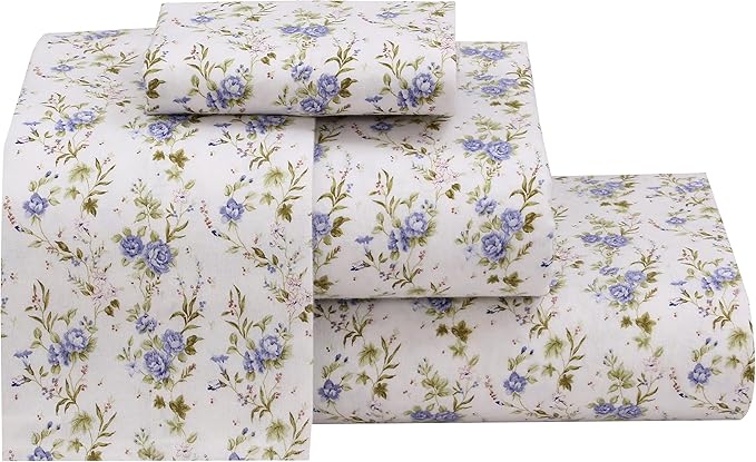 RUVANTI Flannel Sheets Full Size - 100% Cotton Double Brushed Bed Sheets Set, Deep Pockets 16 Inches, All Seasons Breathable & Extra Soft Full Sheets, Warm & Cozy, 4 Piece, Sand Rose