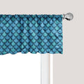 Ambesonne Fish Scale Window Valance Pack of 2, Nautical Design Realistic Graphic Water Drops on Half Circles Print, Rod Pocket Curtain Valances for Kitchen Bedroom, 54" X 12", Blue and Turquoise