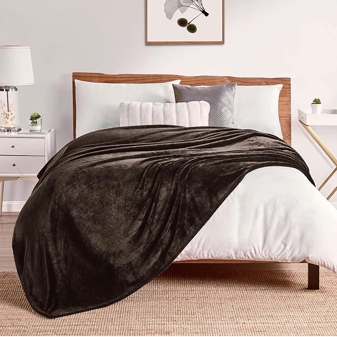 Walensee Fleece Blanket Plush Throw Fuzzy Lightweight (XL-Twin Size 66x90 Brown) Super Soft Microfiber Flannel Blankets for Couch, Bed, Sofa Ultra Luxurious Warm and Cozy for All Seasons