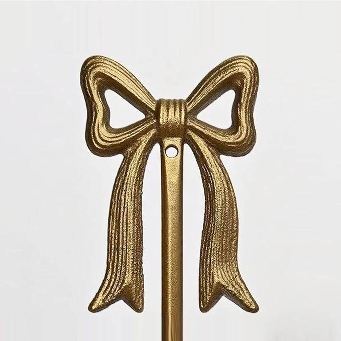 Metal Wall Candle Sconce Holders, Set of 2, Gold, Modern Bow Design, Wall Mount Taper Candle Holders for Living Room, Farmhouse, Wedding Decor
