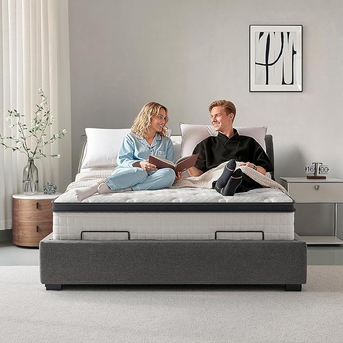 California King Mattress 12 Inch, Hybrid Cal King Size Mattress in a Box, Medium Feel, 3 Layer Premium Foam with Pocket Springs for Motion Isolation and Pressure Relieve, 84"x72"x12", 100-Night Trial