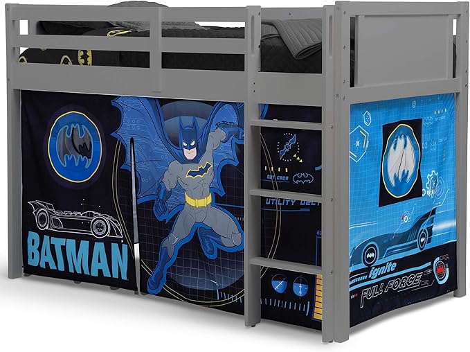 Batman Loft Bed Tent - Curtain Set for Low Twin Loft (Bed Sold Separately) by Delta Children (Pack of 10)