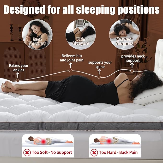 WhatsBedding 4 Inch Memory Foam Mattress Topper Twin Size for Pressure Relief, Extra Soft and Breathable Pillow Top Mattress Topper with 3D air mesh, Fluffy Shredded Memory Foam Filled，75 * 39 * 4in
