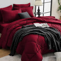HEVUMYI Red Twin-XL Comforter Set - 5-Piece All Season Bed in a Bag Twin-XL, Ultra Soft Bedding Set with Comforter, Flat Sheet, Fitted Sheet, Pillowcases, Pillow Shams