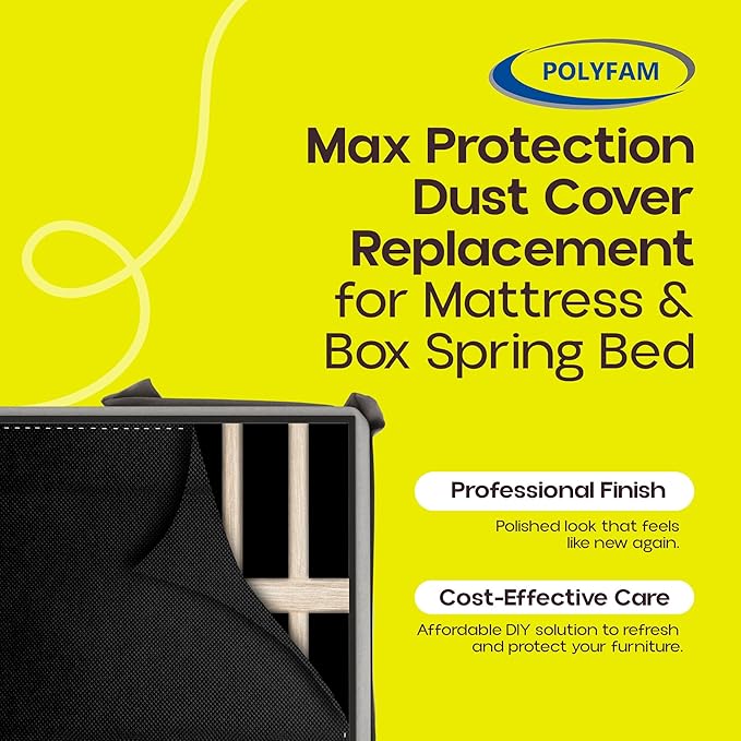 Bed Dust Cover – Bottom Cloth/Replacement Fabric for Underside of Mattress Box Spring or Foundation – Cambric Dust Cover Fabrics – Bed Dust Covers - Upholstery Fabric for Bed, Full/Queen 60" x 80"