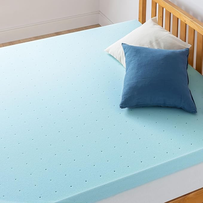 Best Price Mattress 4 Inch Ventilated Memory Foam Mattress Topper, Cooling Gel Infusion, CertiPUR-US Certified, Dorm Essentials, King
