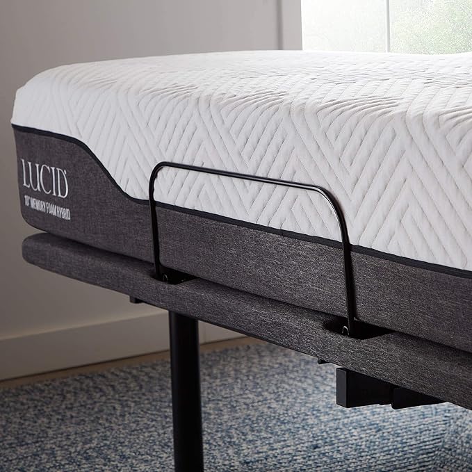 Lucid L600 Adjustable Bed Base Frame - Queen Size - Zero Gravity - Bluetooth - Companion App - Head and Foot Incline - Interactive Dual Massage - Under Bed Lighting - Wireless Remote - Dual USB Ports