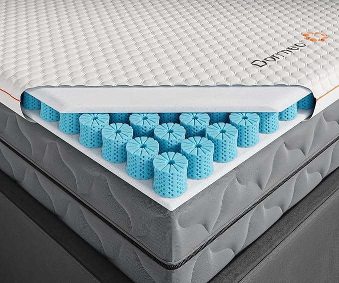 Dormeo Premium Twin Cooling Mattress Topper - 3-Zone OctaspringⓇ Technology for Optimal Back Support, Anti-Slip Bottom