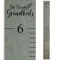 Headwaters Studio Wooden Growth Chart – Kids Height Chart, Wall Measurement for Kids, Height Chart for Wall, Growth Ruler for Children – Our Growing Grandkids, Gray (63"x6.7")