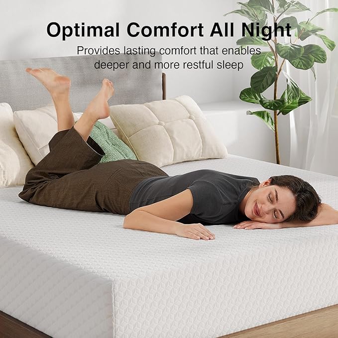 Novilla Twin Mattress, 10 Inch Memory Foam Mattress Twin Size with Comfort Foam for Pressure Relief & Fresh Cool Sleep,Removable Washable Cover,Twin Memory Foam Mattresses, Medium Firm