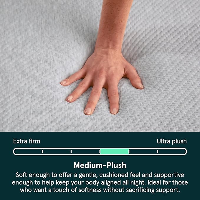 Tuft & Needle Kin Medium Plush 10" King Hybrid Mattress, Cooling, Pressure Relief, and Individually-Wrapped Coils, 100 Night Trial, Fiberglass-Free, CertiPUR-US, 10-Year Limited Warranty