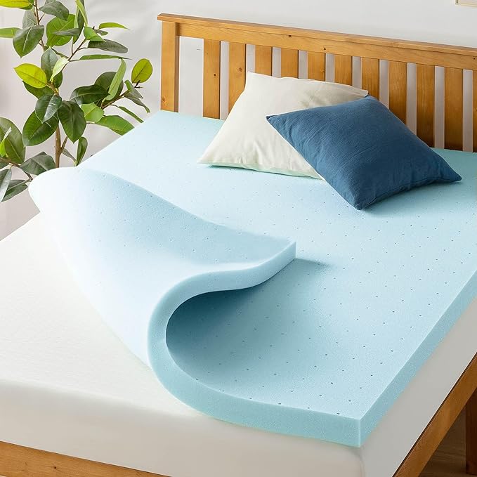 Best Price Mattress 3 Inch Ventilated Memory Foam Mattress Topper, Cooling Gel Infusion, CertiPUR-US Certified, Dorm Essentials, Full