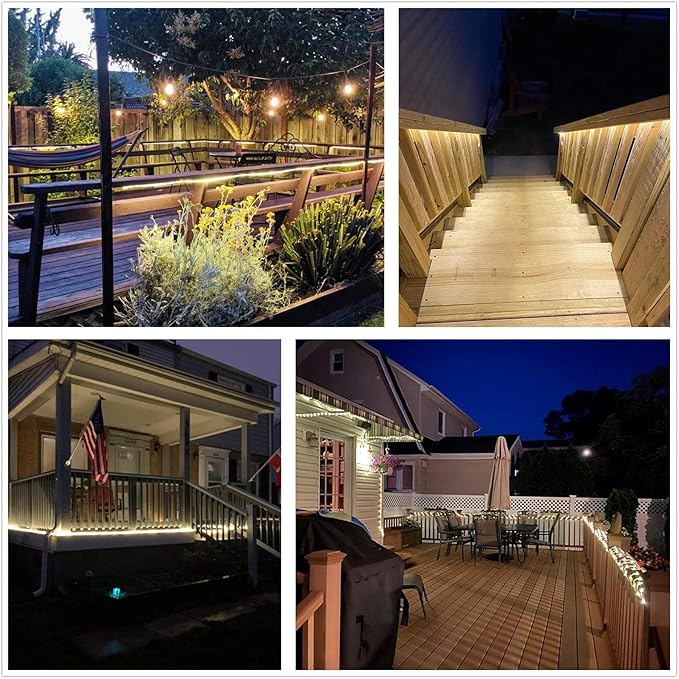 LED Rope Light, 20Ft LED Strip Lights Outdoor Waterproof Decorative Lighting for Indoor/Outdoor Decorations, Deck, Patio, Party and Bedroom Decorations (Wram White)